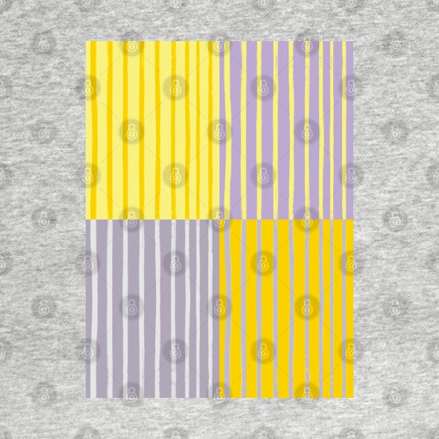 Grey and Yellow Brush Stroke Style Stripes Grid by OneThreeSix